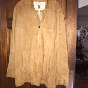 TOMMY BAHAMA MENS CAMEL COLOR SUEDE JACKET LG